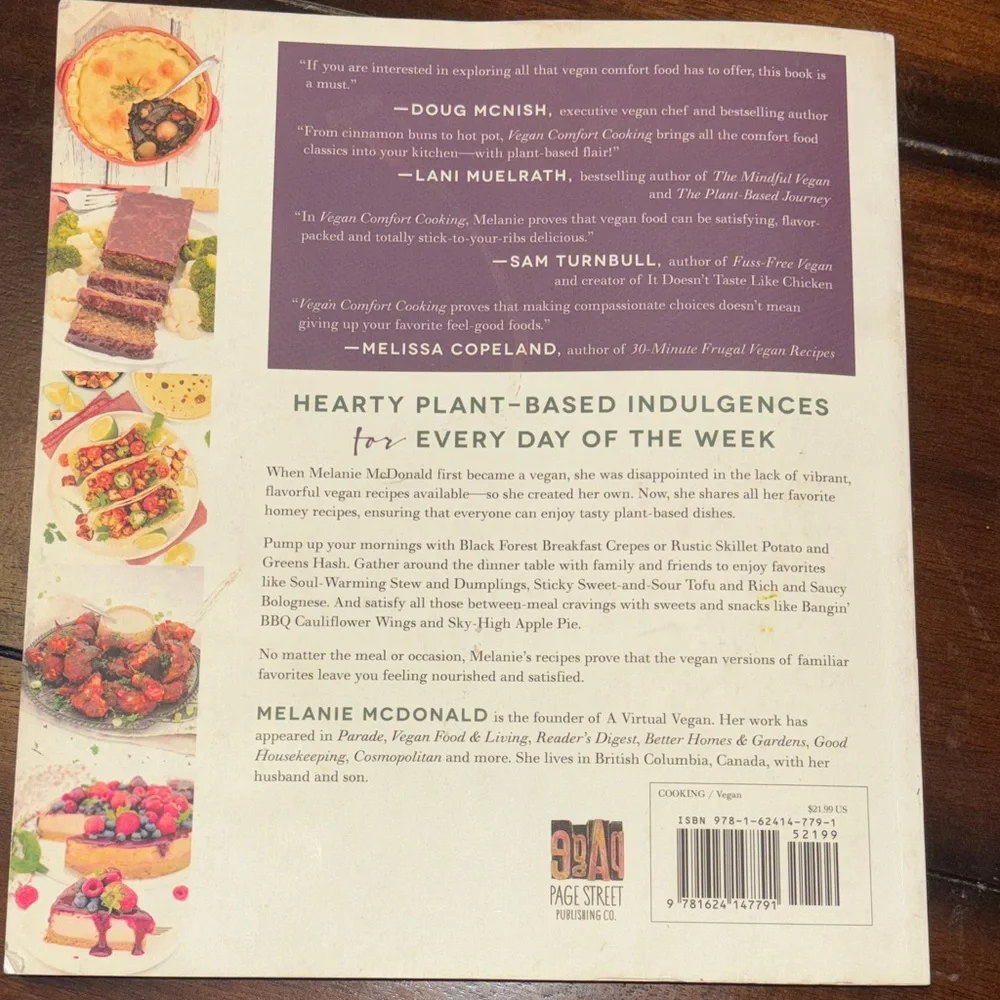 Vegan Comfort Cooking Cookbook with Cream Cover